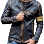 Cafe Racer Motorcycle Leather Jackets for Mens