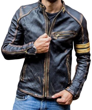Cafe Racer Motorcycle Leather Jacket