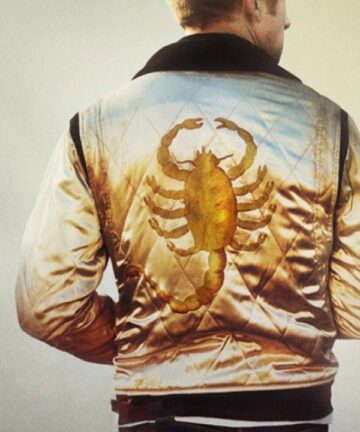 Ryan Gosling Golden Scorpion Logo Bomber Jacket