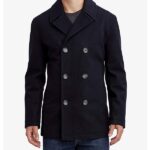 Navy Blue Mens Double Breasted Peacoat