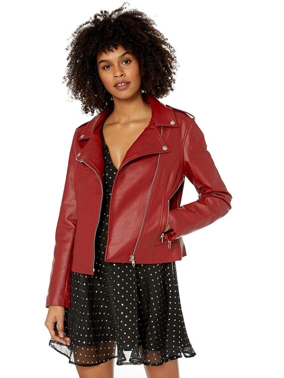 Moto Red leather Jacket