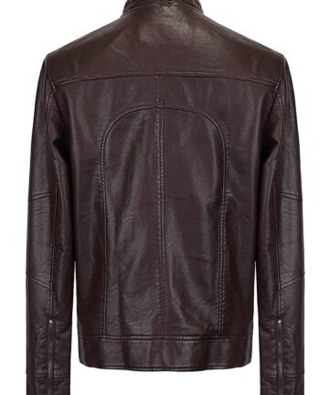 Brown leather jacket for men's