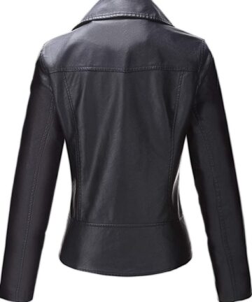 Black leather Brando Style Jacket