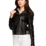 Womens Hoodie Leather Jacket