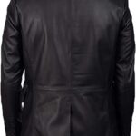Black Leather Blazer for Mens
