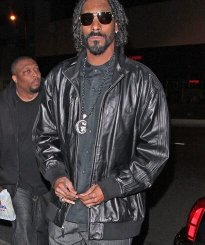 American rapper Snoop Dogg Black Leather Jacket