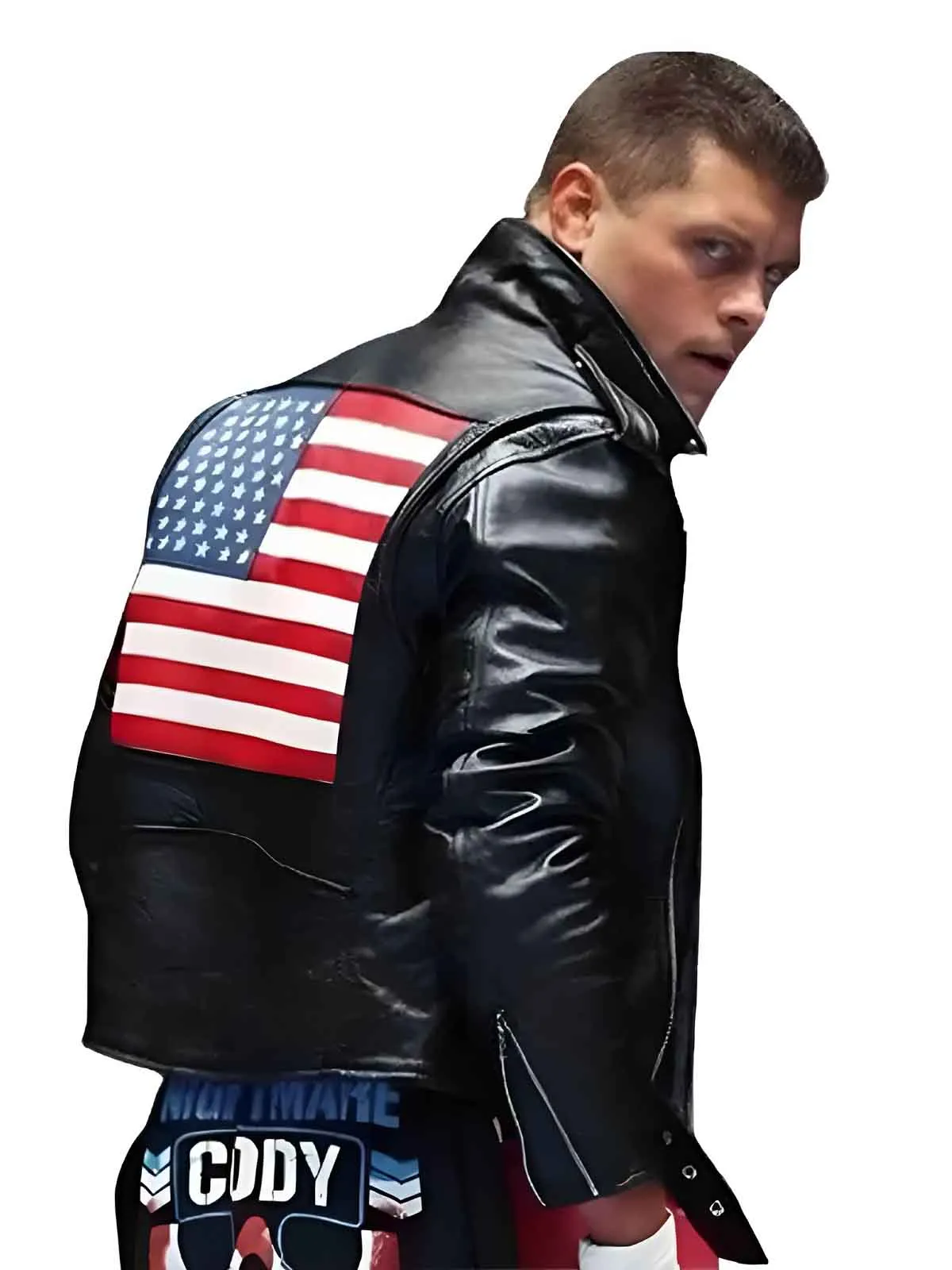 Cody Rhodes US Flag Leather Jacket