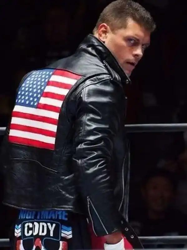 Cody Rhodes US Flag Leather Jacket