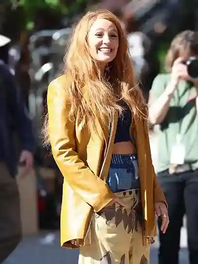 Lily Bloom It Ends With Us Mustard Coat